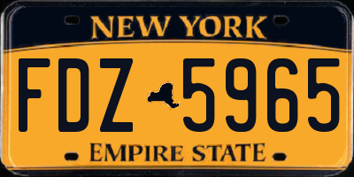 NY license plate FDZ5965