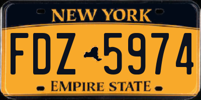 NY license plate FDZ5974