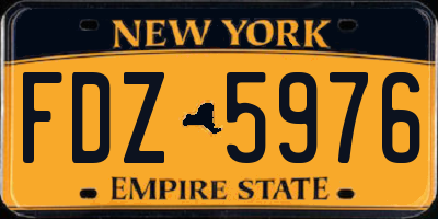 NY license plate FDZ5976