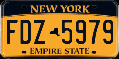 NY license plate FDZ5979