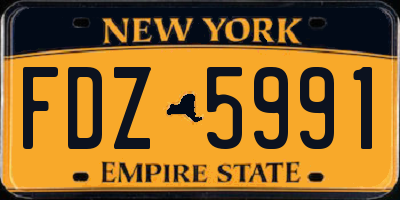 NY license plate FDZ5991