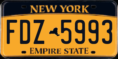 NY license plate FDZ5993