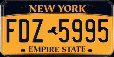 NY license plate FDZ5995