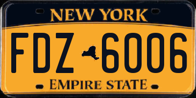 NY license plate FDZ6006