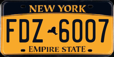 NY license plate FDZ6007