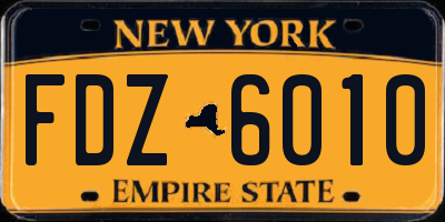 NY license plate FDZ6010