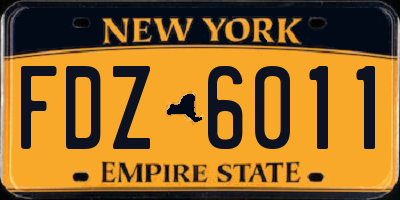 NY license plate FDZ6011