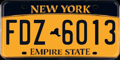 NY license plate FDZ6013