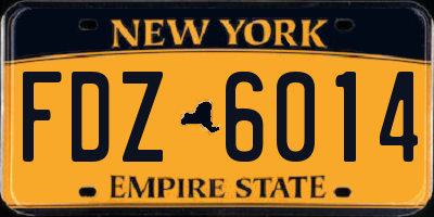 NY license plate FDZ6014