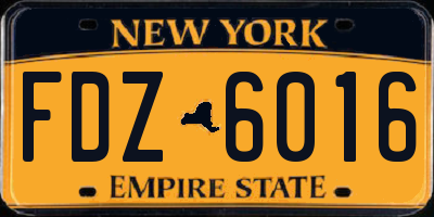 NY license plate FDZ6016