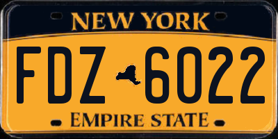NY license plate FDZ6022