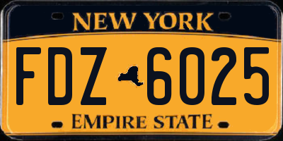 NY license plate FDZ6025