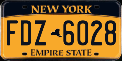 NY license plate FDZ6028