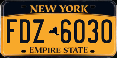 NY license plate FDZ6030