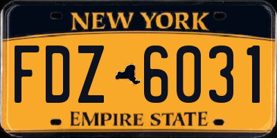 NY license plate FDZ6031