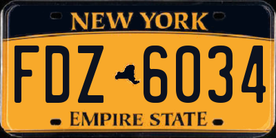 NY license plate FDZ6034