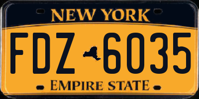 NY license plate FDZ6035