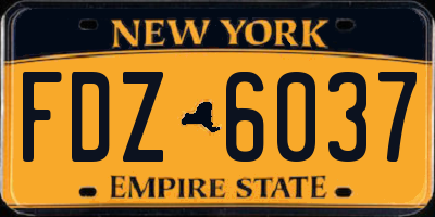 NY license plate FDZ6037