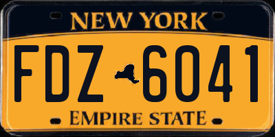 NY license plate FDZ6041