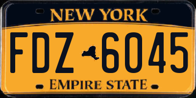 NY license plate FDZ6045
