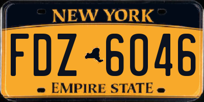 NY license plate FDZ6046