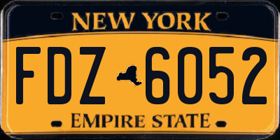 NY license plate FDZ6052