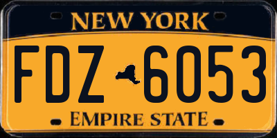 NY license plate FDZ6053