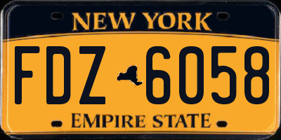 NY license plate FDZ6058