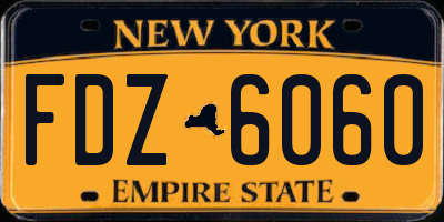 NY license plate FDZ6060