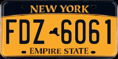 NY license plate FDZ6061