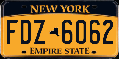 NY license plate FDZ6062