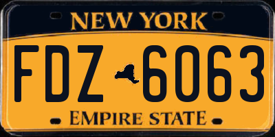 NY license plate FDZ6063