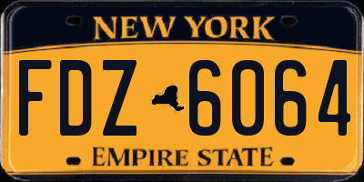 NY license plate FDZ6064