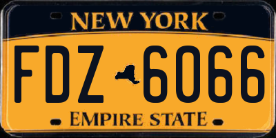 NY license plate FDZ6066