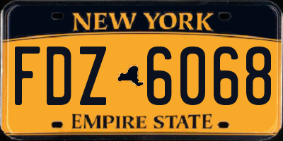 NY license plate FDZ6068