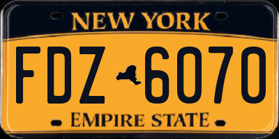NY license plate FDZ6070