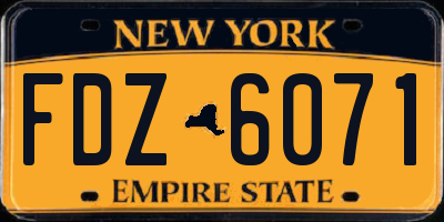 NY license plate FDZ6071