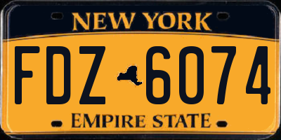 NY license plate FDZ6074