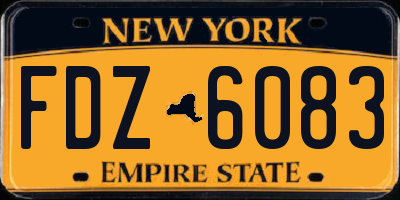 NY license plate FDZ6083