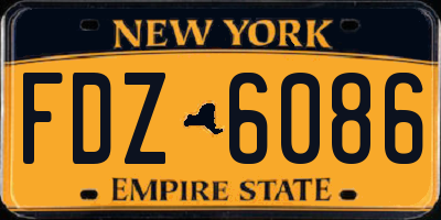 NY license plate FDZ6086