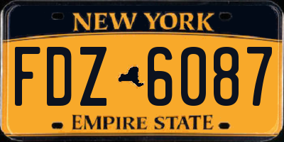 NY license plate FDZ6087