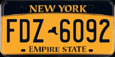 NY license plate FDZ6092