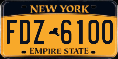 NY license plate FDZ6100