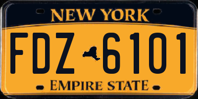 NY license plate FDZ6101