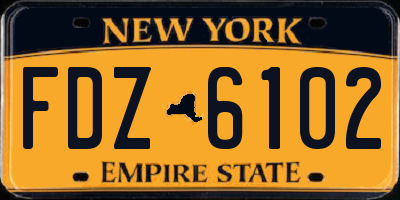 NY license plate FDZ6102