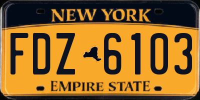 NY license plate FDZ6103