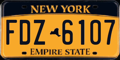 NY license plate FDZ6107
