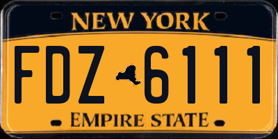 NY license plate FDZ6111