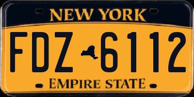 NY license plate FDZ6112