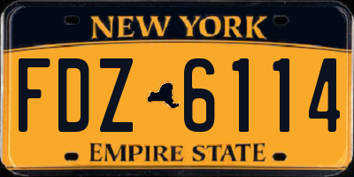 NY license plate FDZ6114